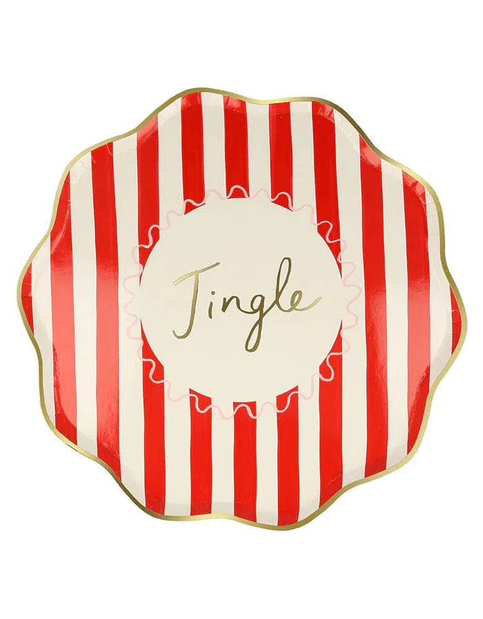 Christmas Striped Side Plates (x 8)