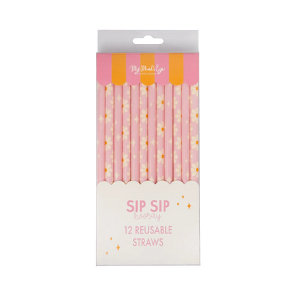 Disco Daisy Reusable Straws (x12)