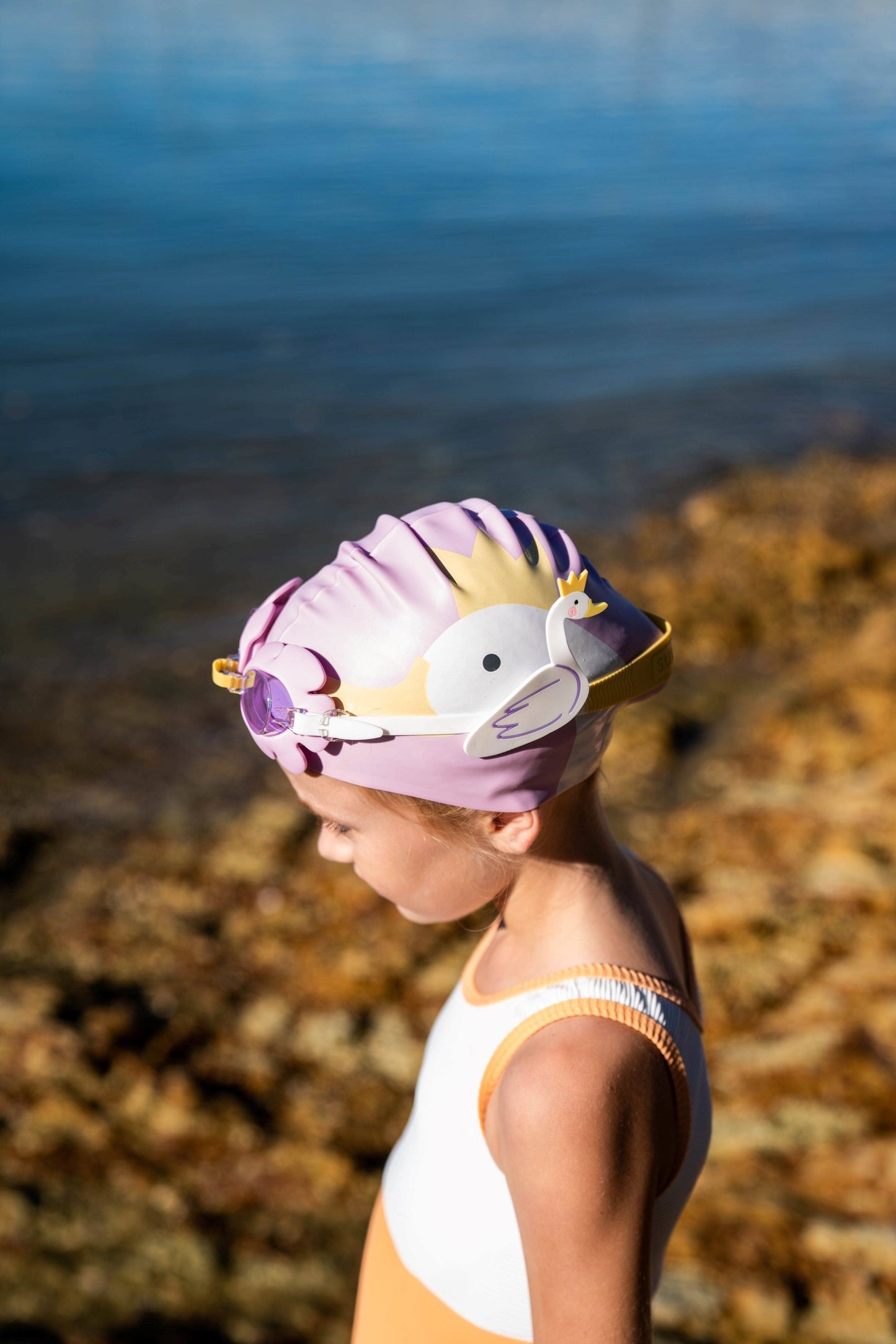 Princess Swan Kids Swimming Cap