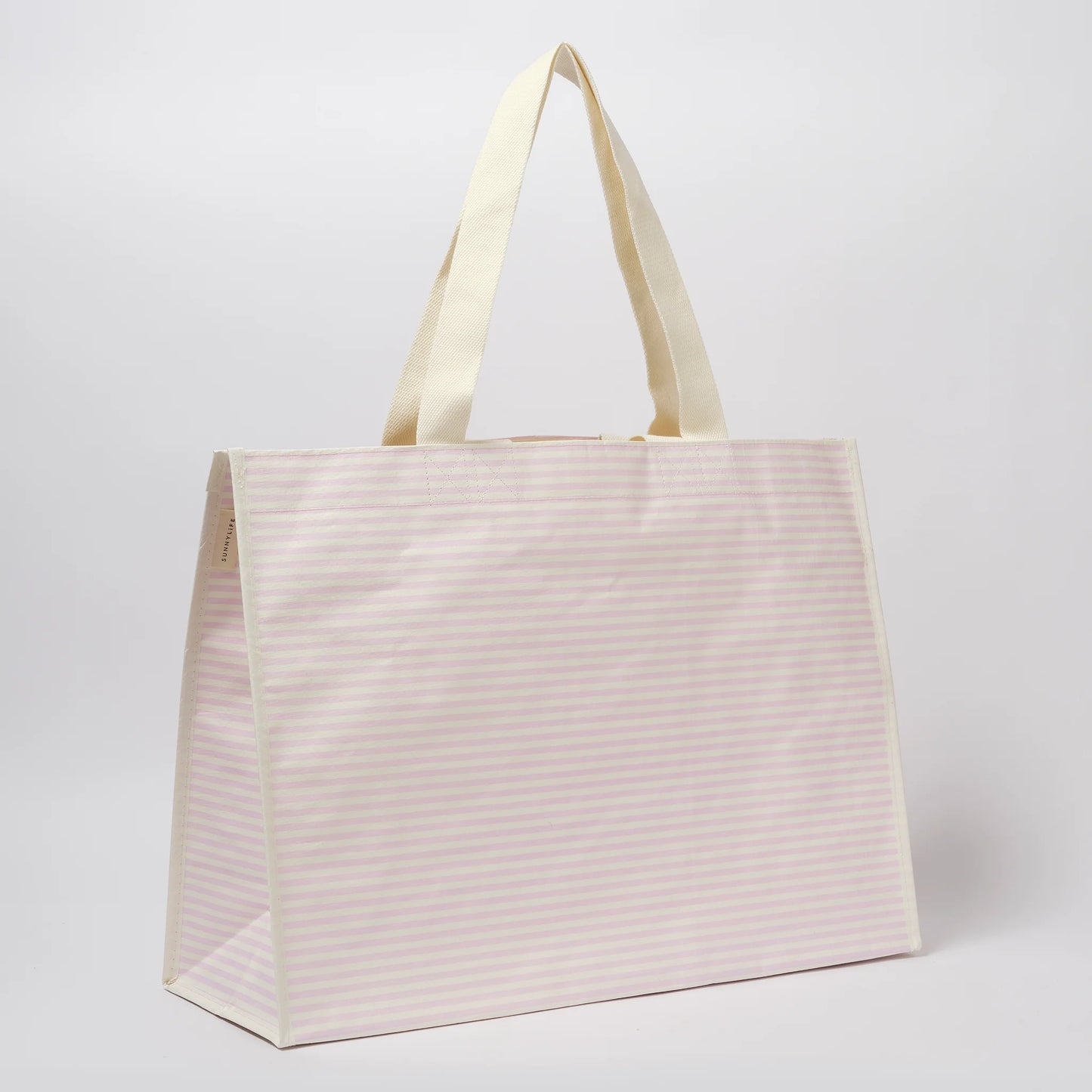 Pink Stripe Carryall Beach Bag