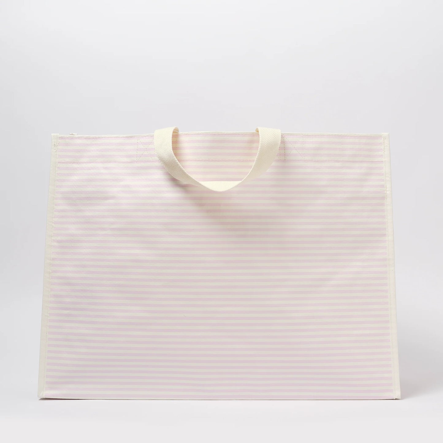 Pink Stripe Carryall Beach Bag