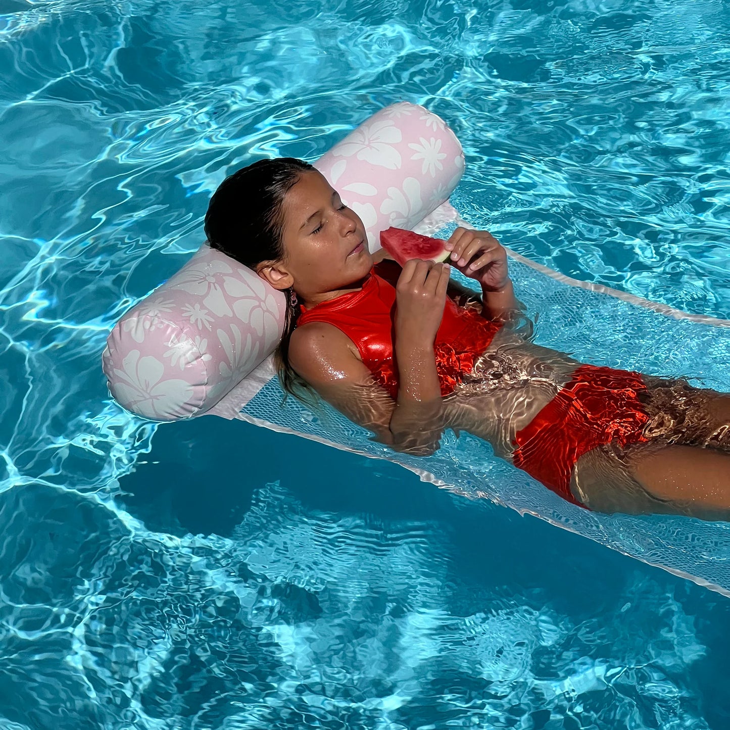 Stole My Heart Pink Floral Floating Hammock