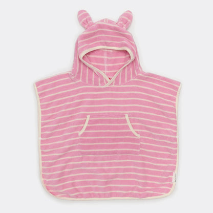 Cotton Candy Pink Stripe Kids Character Hooded Towel