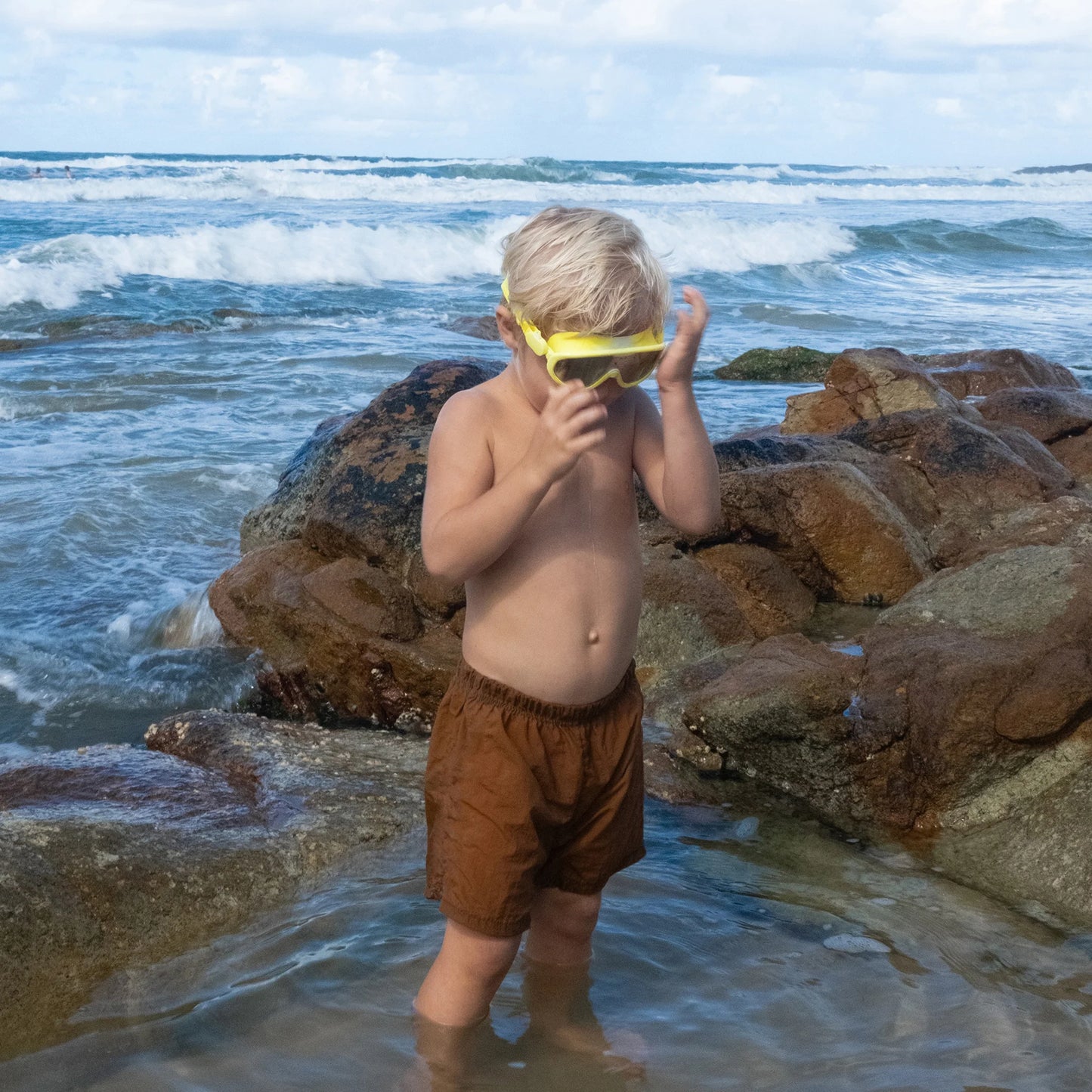 Salty the Shark Neon Yellow Kids Swim Mask