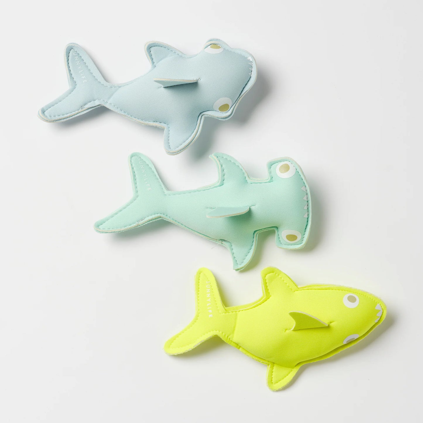 Salty the Shark Aqua Neon Yellow Dive Buddies (Set of 3)