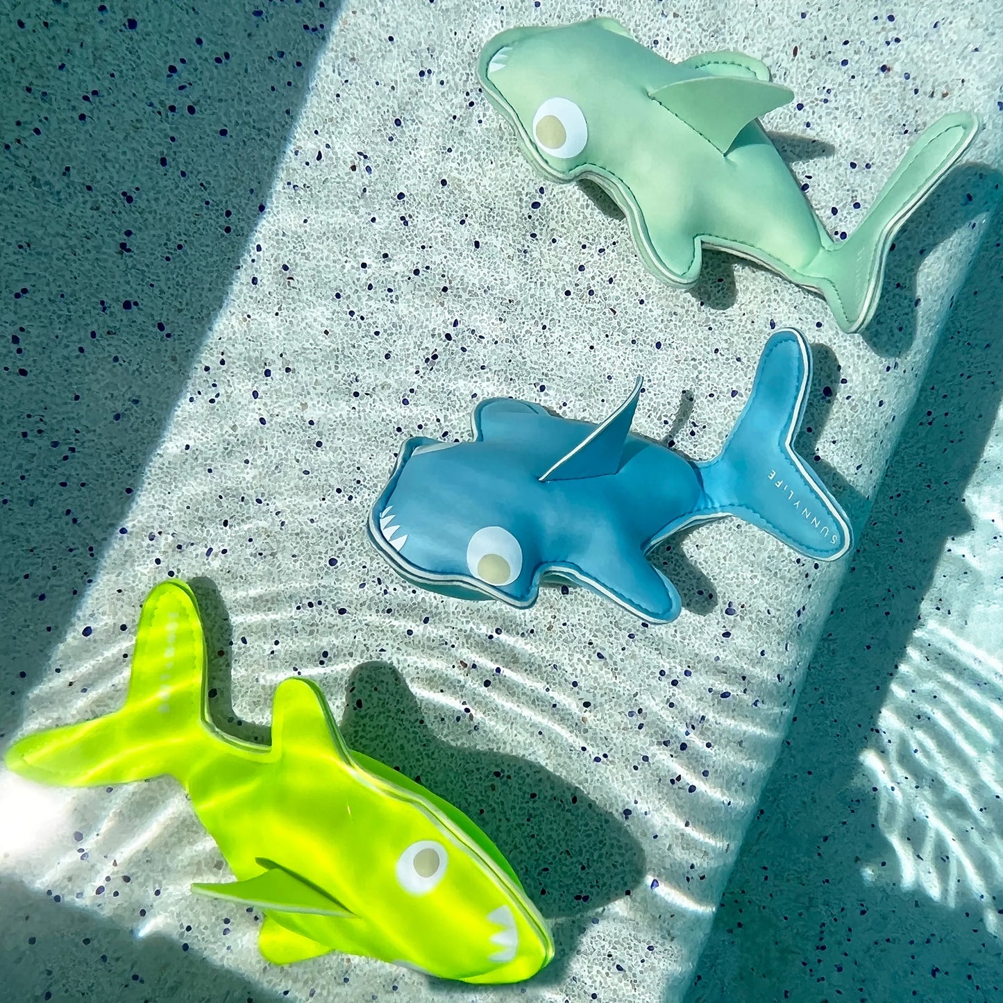 Salty the Shark Aqua Neon Yellow Dive Buddies (Set of 3)