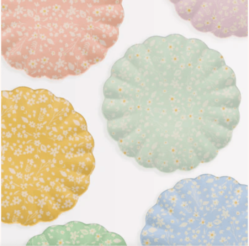 Floral Reusable Bamboo Large Plates (x 6)