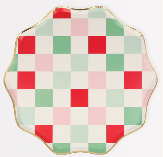 Christmas checkered Plate (x8)