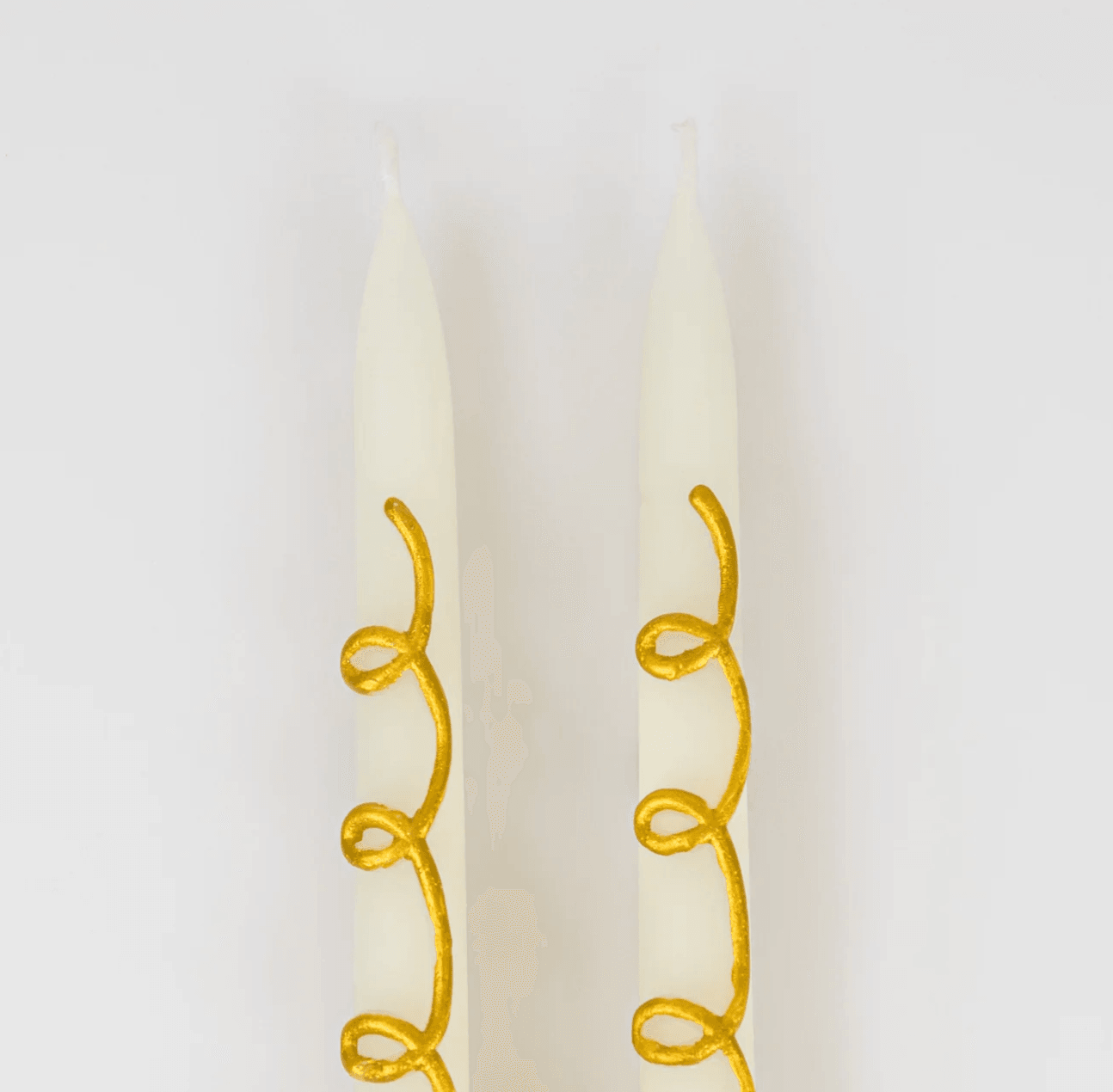 Gold Swirl Taper Candles (x 2)