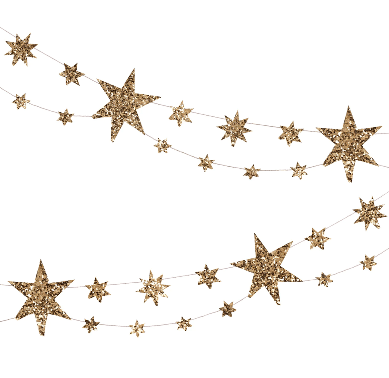 Eco Glitter Stars Garland