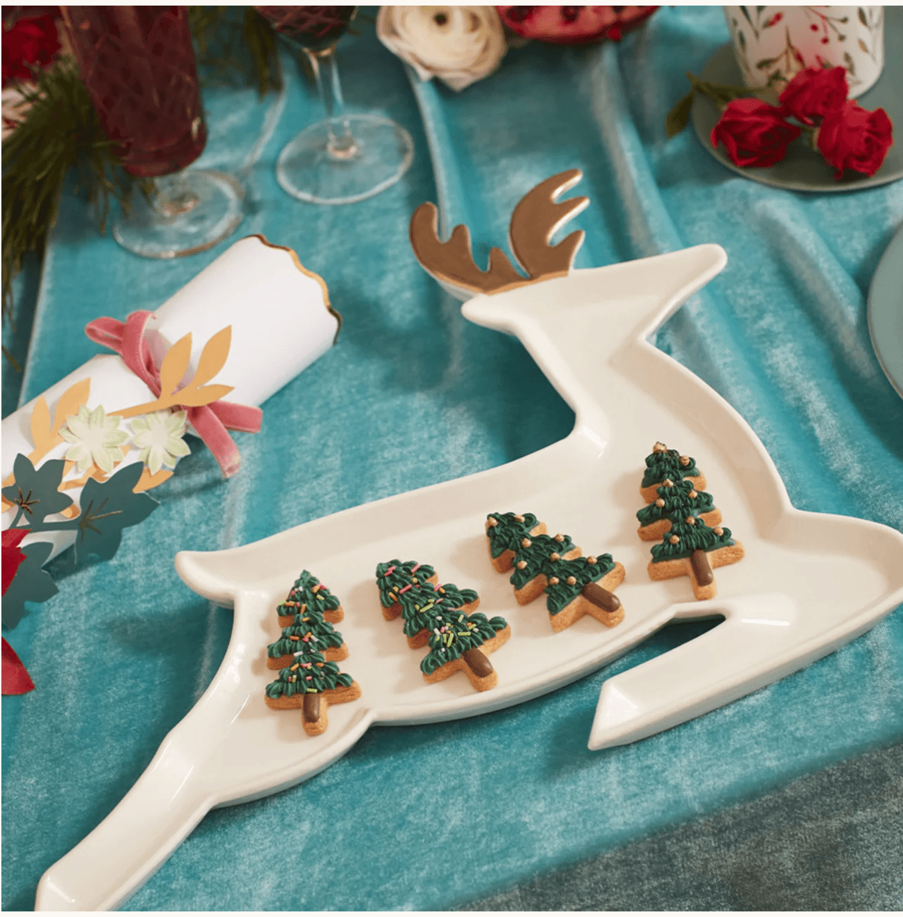 Porcelain Reindeer Plates (x 2)