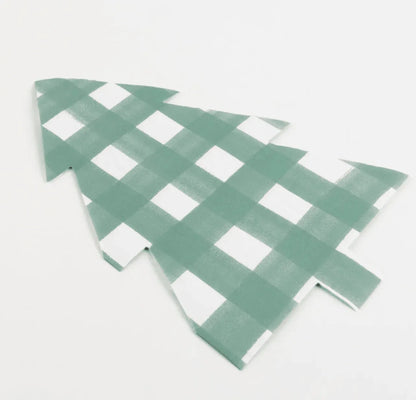 Green Gingham Tree Napkins (x 16)