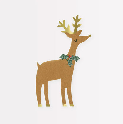 Reindeer With Holly Napkins (x 16)