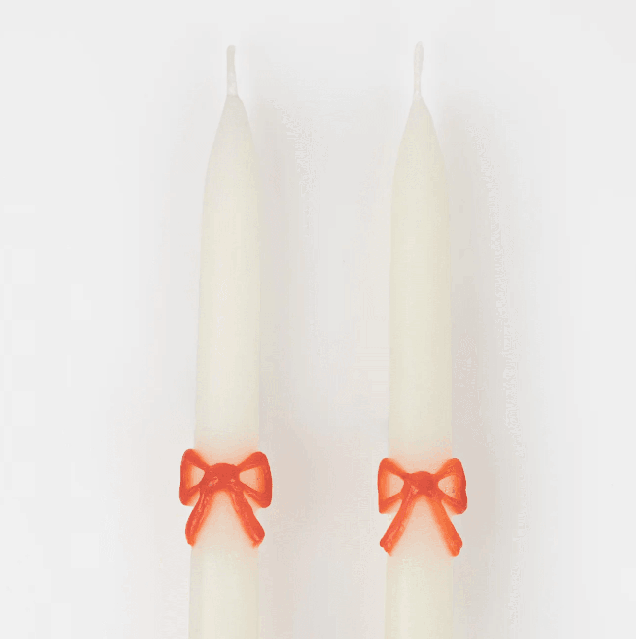 Multi Colour Bow Taper Candles (x 2)