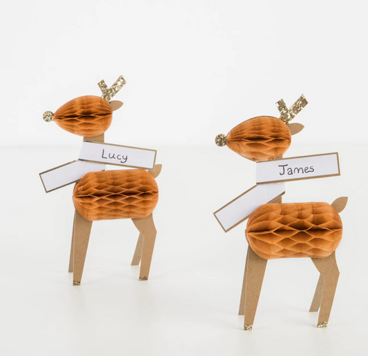 Honeycomb Reindeer Place Cards (x 8)