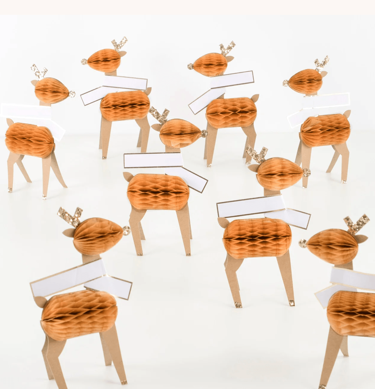 Honeycomb Reindeer Place Cards (x 8)