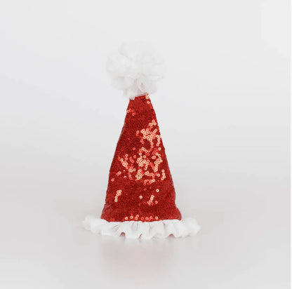 Sequin Santa Hat Hair Clip