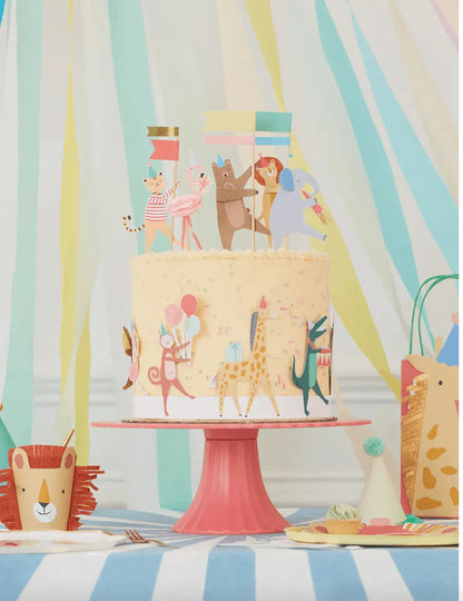 Meri Meri Animal Parade Cake Wrap & Toppers (x 6) - partyalacarte.co.in