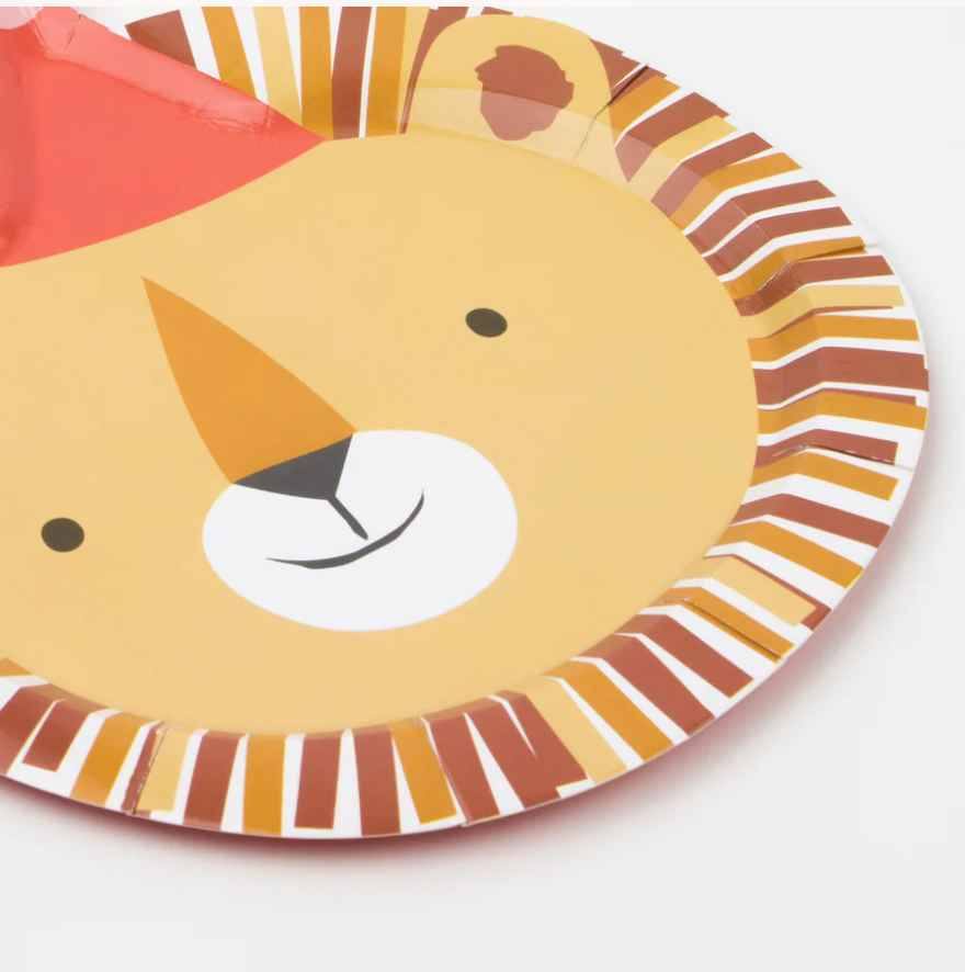 Meri Meri Animal Parade Die Cut Plates (x 8) - partyalacarte.co.in