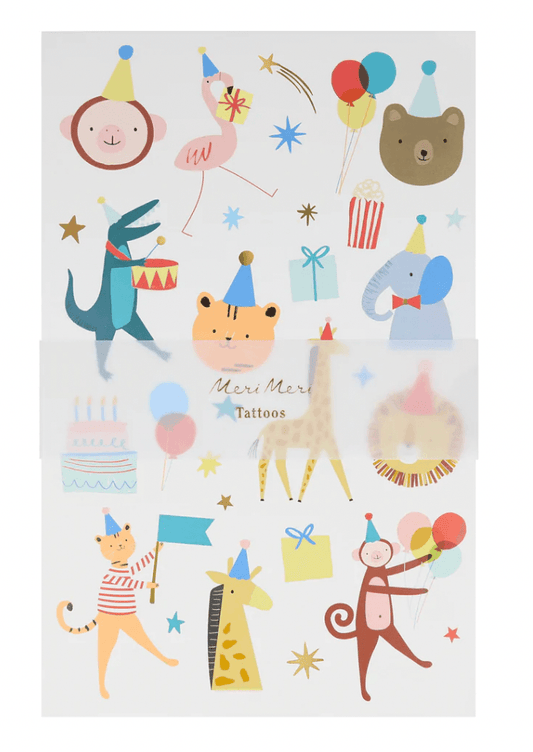 Meri Meri Animal Parade Tattoo Sheets (x 2) - partyalacarte.co.in