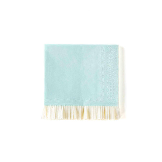 My Minds Eye Baby Blue Fringed Cocktail Napkins (x 25) - partyalacarte.co.in