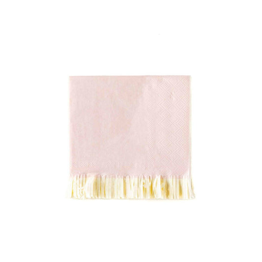 My Minds Eye Baby Pink Fringed Cocktail Napkins (x 25) - partyalacarte.co.in