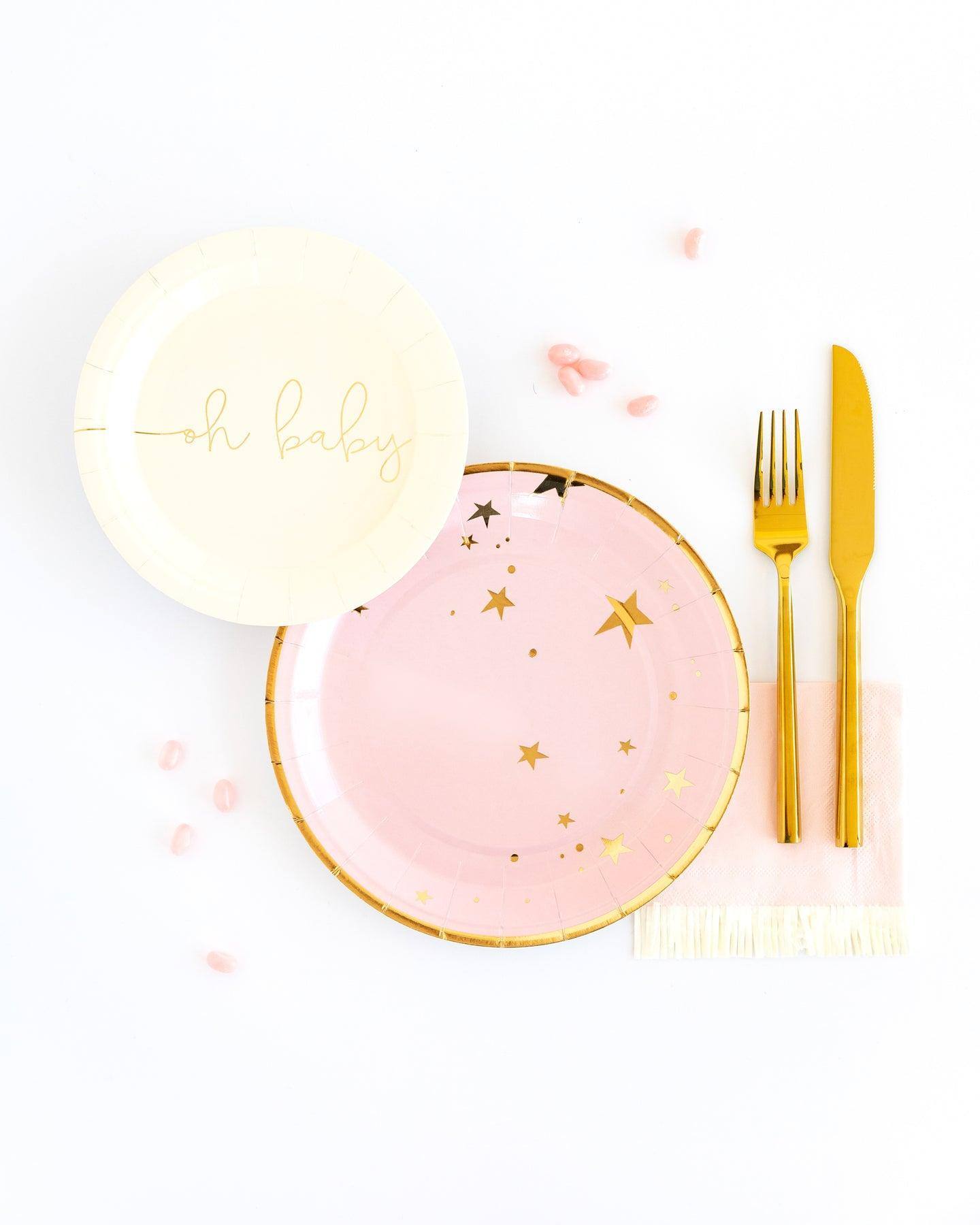 My Minds Eye Baby Pink Star Plates (x 8 ) - partyalacarte.co.in