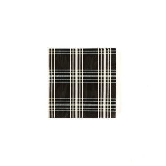 My Minds Eye Black Plaid Cocktail Napkins (x25) - partyalacarte.co.in