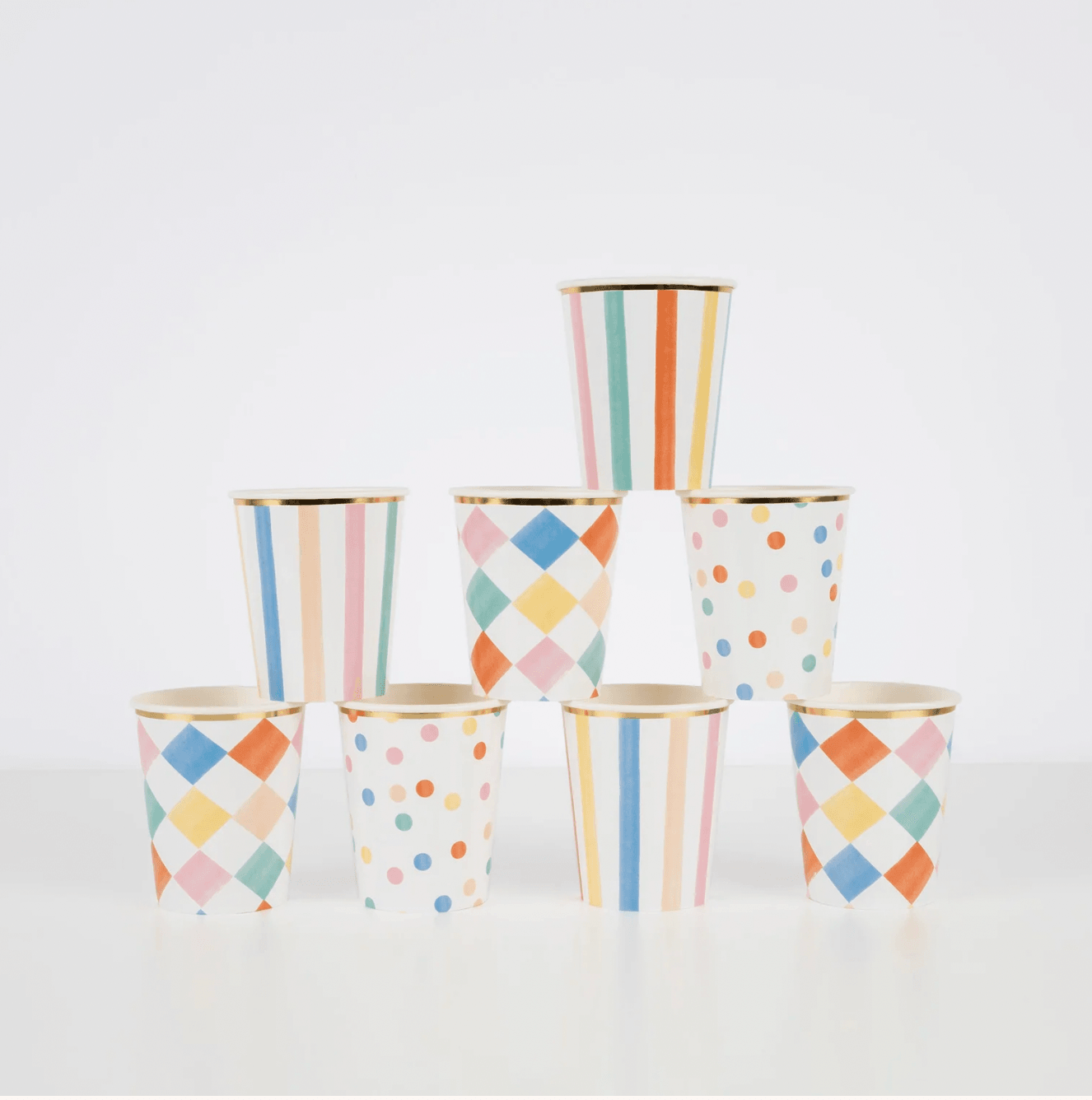Meri Meri Colourful Pattern Cups (x 8) - partyalacarte.co.in