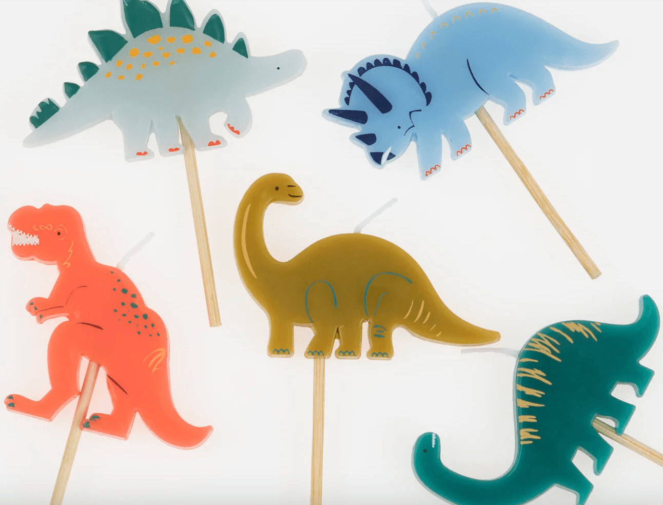 Meri Meri Dinosaur Candles (x 5) - partyalacarte.co.in