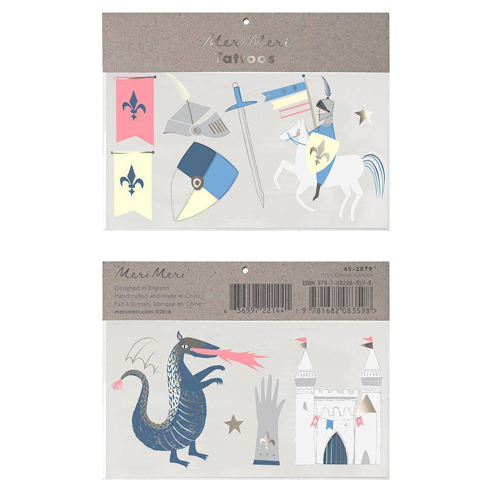 Meri Meri Dragon Knights Large Tattoos (set of 2 sheets) - partyalacarte.co.in