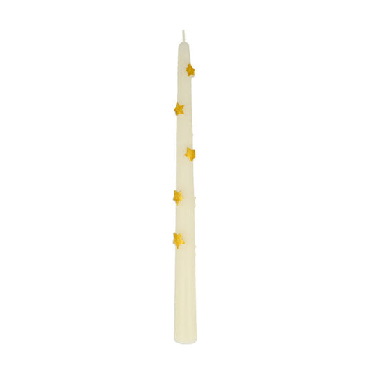 Gold Star Taper Candle (x 2)