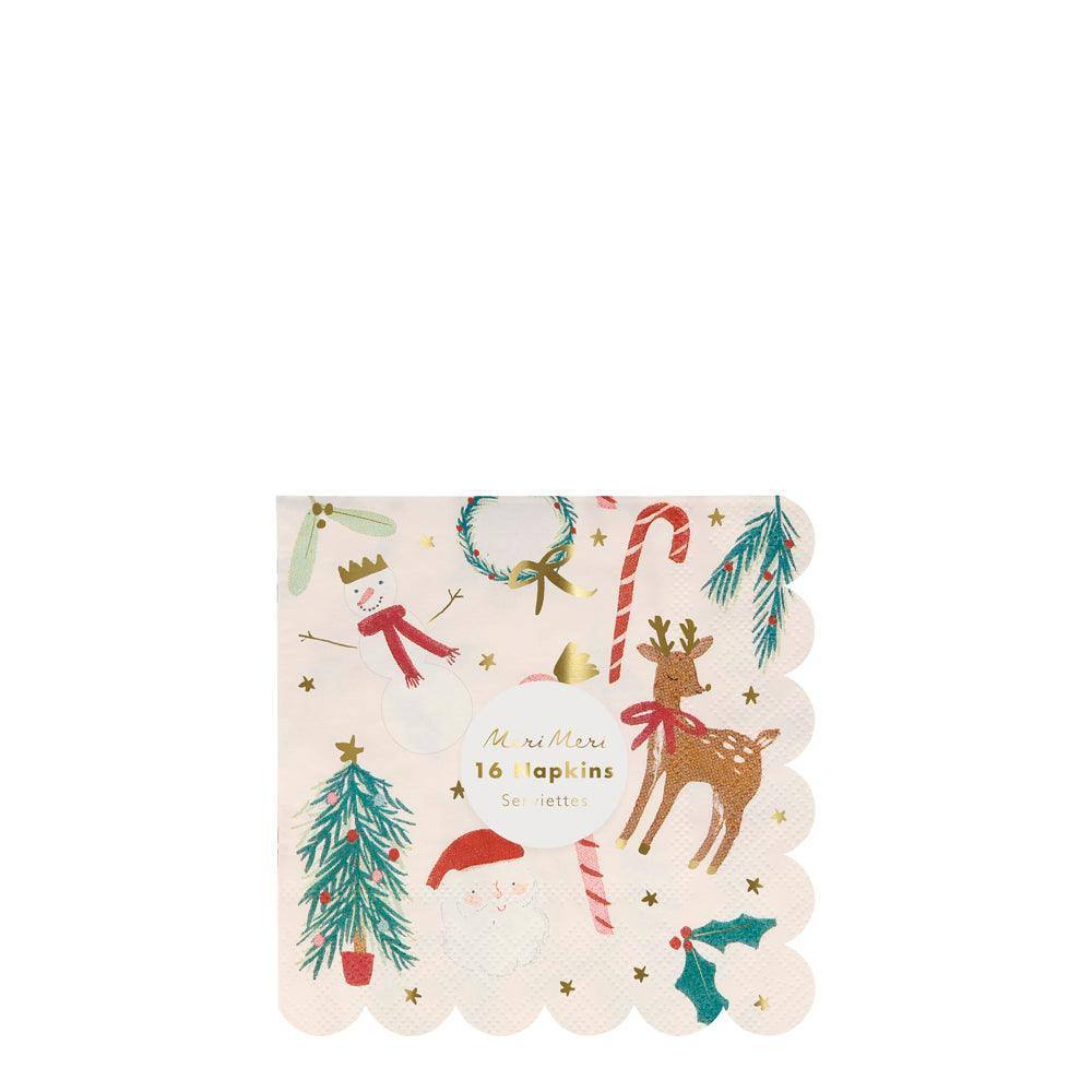 Meri Meri Festive Motif Small Napkins (set of 16) - partyalacarte.co.in