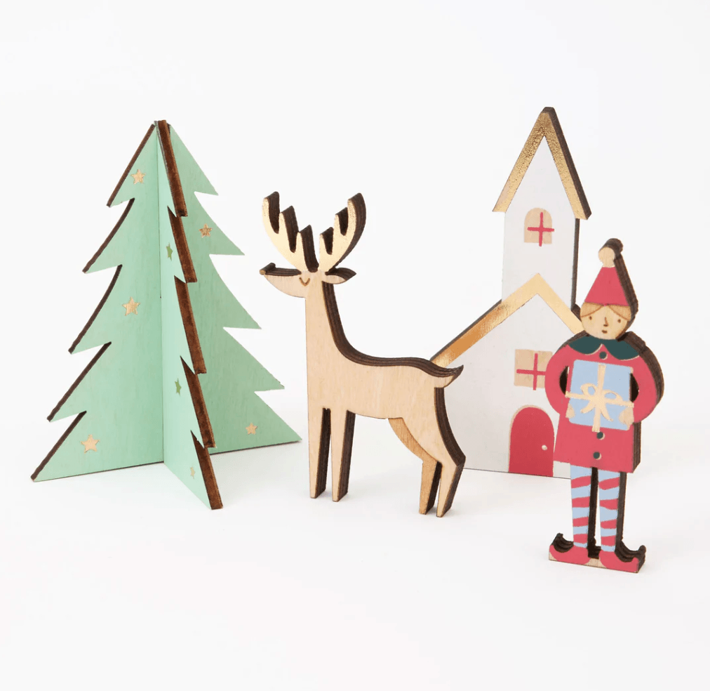 Meri Meri Festive Village Wooden Advent Calendar - partyalacarte.co.in