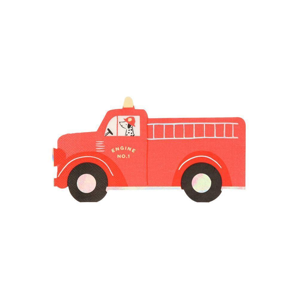 Meri Meri Fire Truck Napkins (x 16) - partyalacarte.co.in