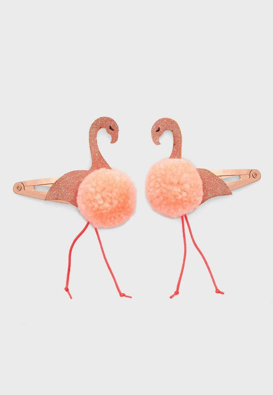 Meri Meri Flamingo Pompom Hair Slides - partyalacarte.co.in