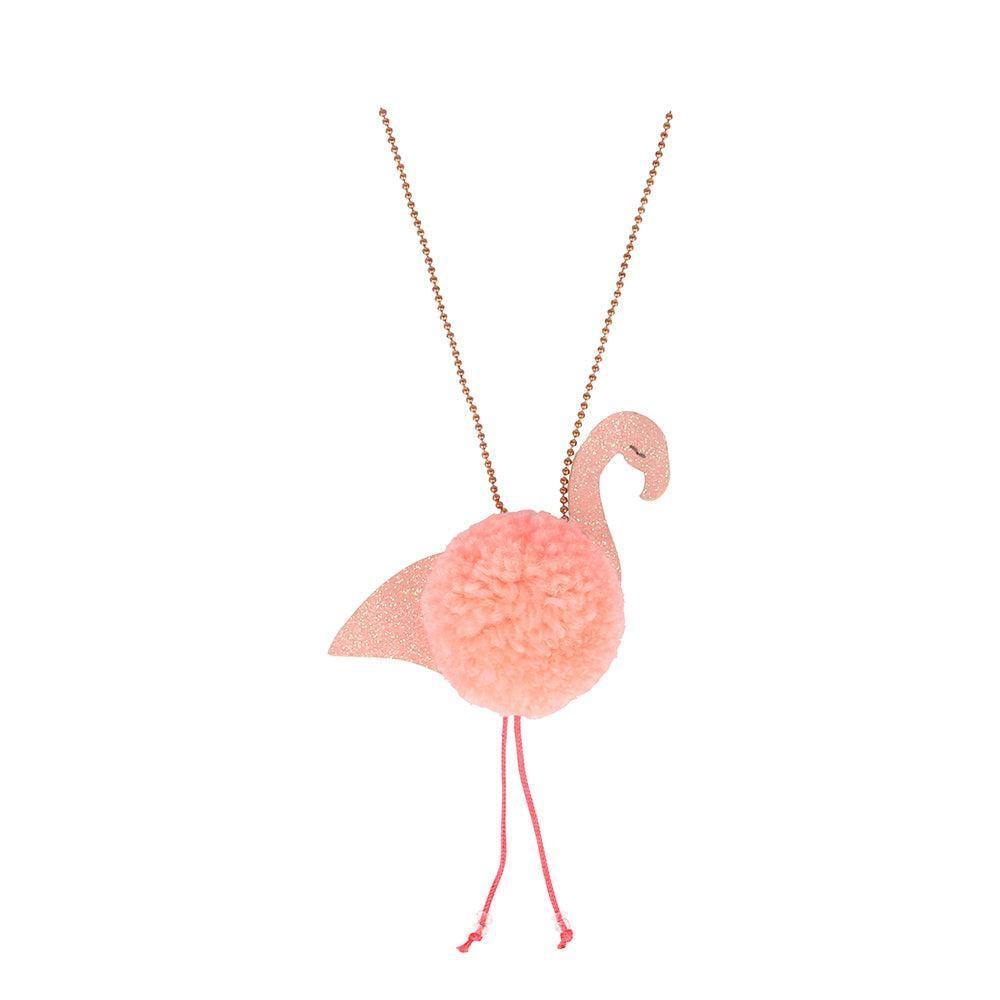Meri Meri Flamingo Pompom Necklace - partyalacarte.co.in