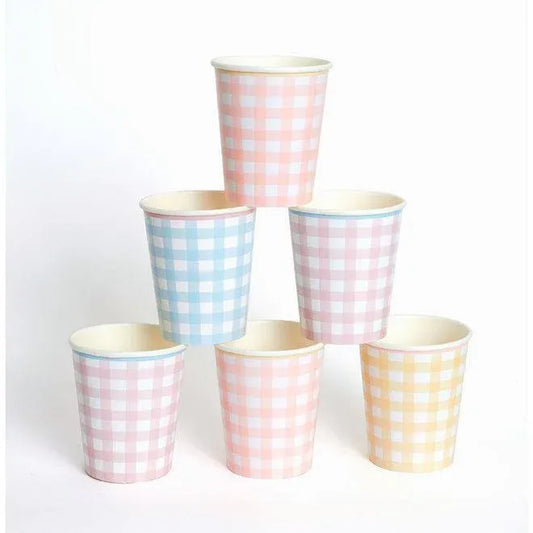 Meri Meri Gingham Cups (set of 12) - partyalacarte.co.in