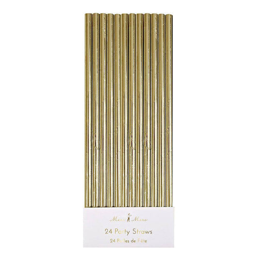 Meri Meri Gold Foil Party Straws (set of 24) - partyalacarte.co.in