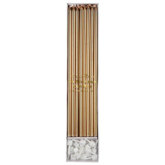 Meri Meri Gold Long Candles (set of 16) - partyalacarte.co.in