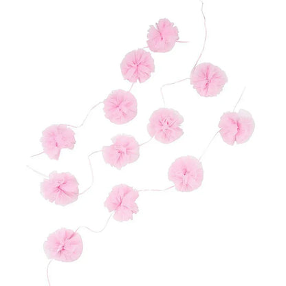 Pink Tulle Pompom Garland