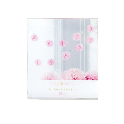 Pink Tulle Pompom Garland