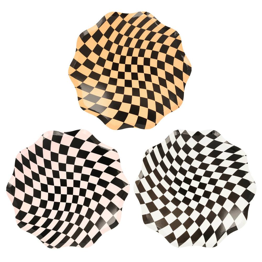 Meri Meri Halloween Checker Dinner Plates (x 8) - partyalacarte.co.in