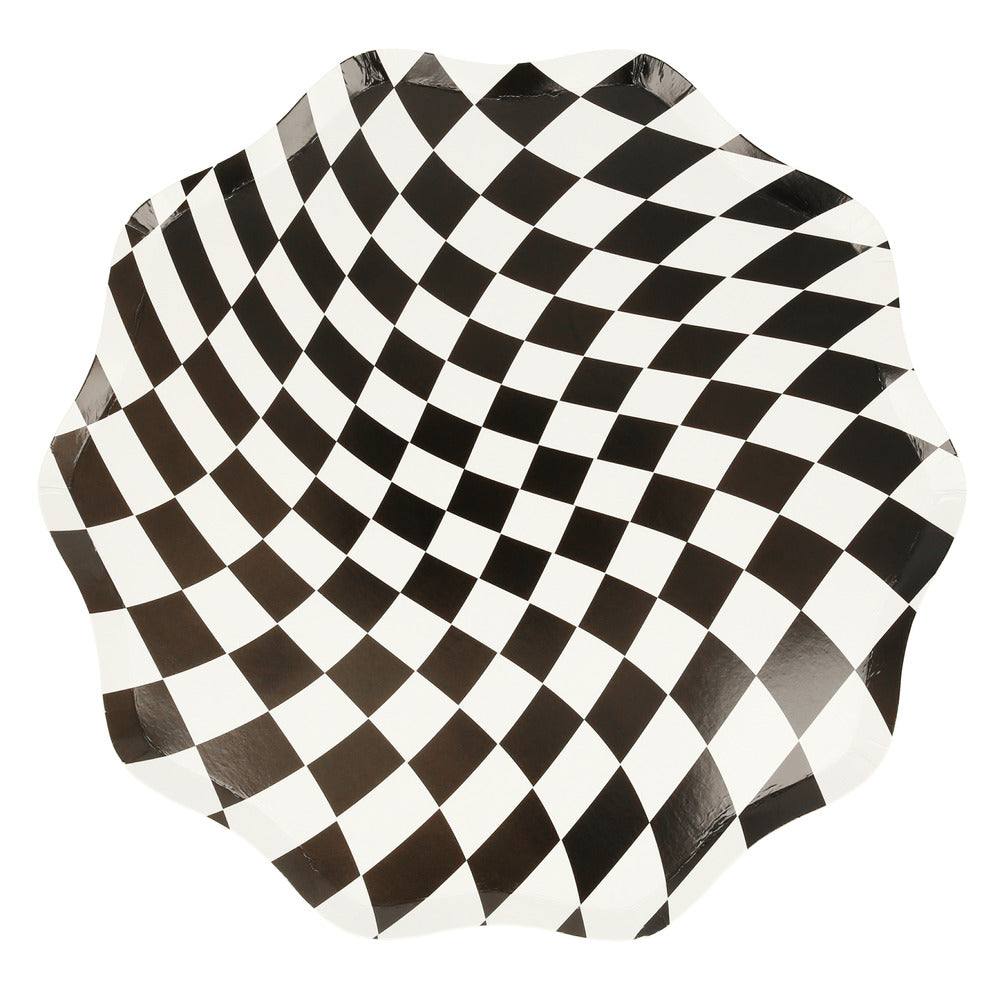 Meri Meri Halloween Checker Dinner Plates (x 8) - partyalacarte.co.in