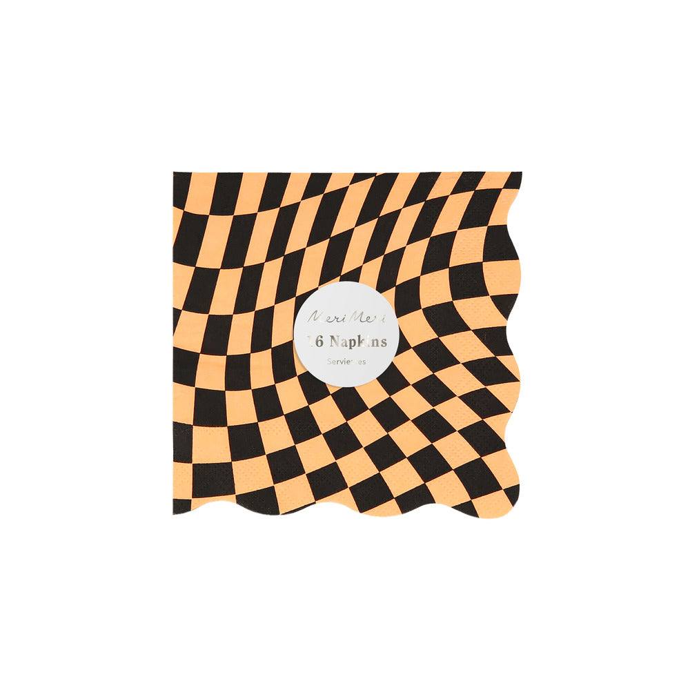 Meri Meri Halloween Checker Small Napkins (x 16) - partyalacarte.co.in