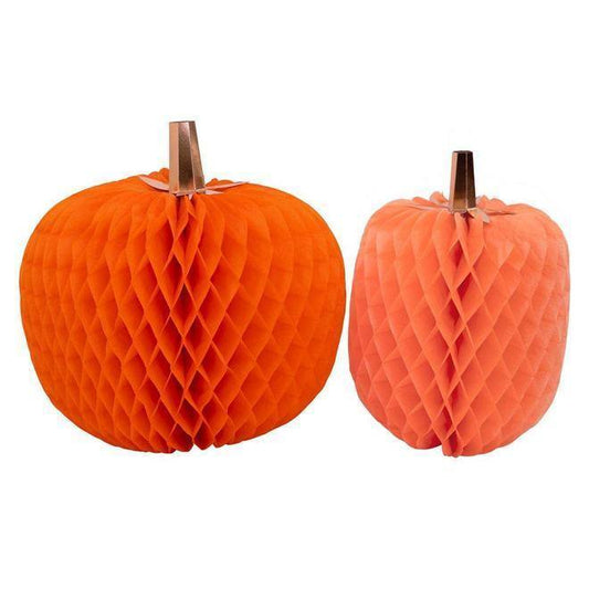Meri Meri Halloween Honeycomb Pumpkins (set of 2) - partyalacarte.co.in