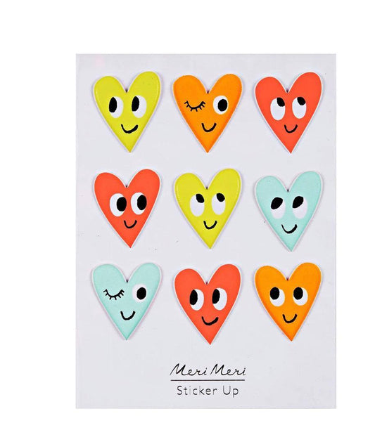 Meri Meri Happy Heart Puffy Stickers - partyalacarte.co.in