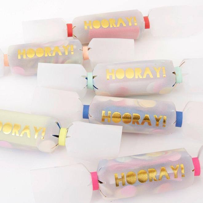 Meri Meri Hooray Confetti Small Crackers (set of 6) - partyalacarte.co.in