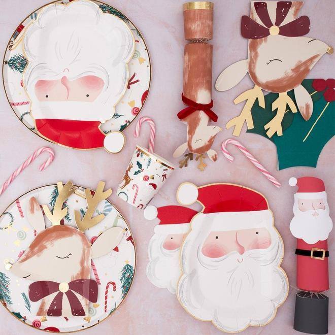 partyalacarte.co.in Jolly Santa Plates (set of 8) - partyalacarte.co.in