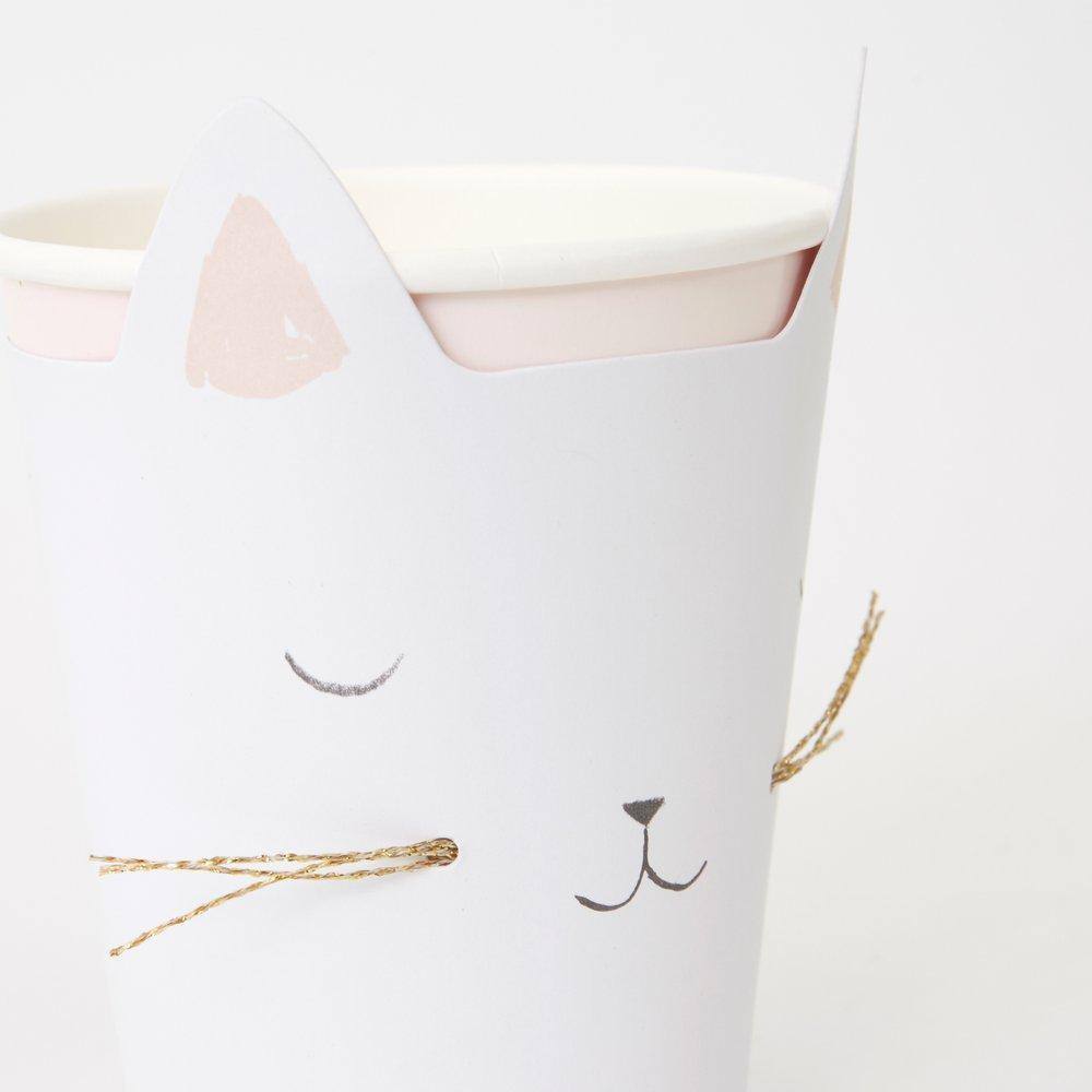 Meri Meri Kitty Cat Party Cups (set of 12) - partyalacarte.co.in